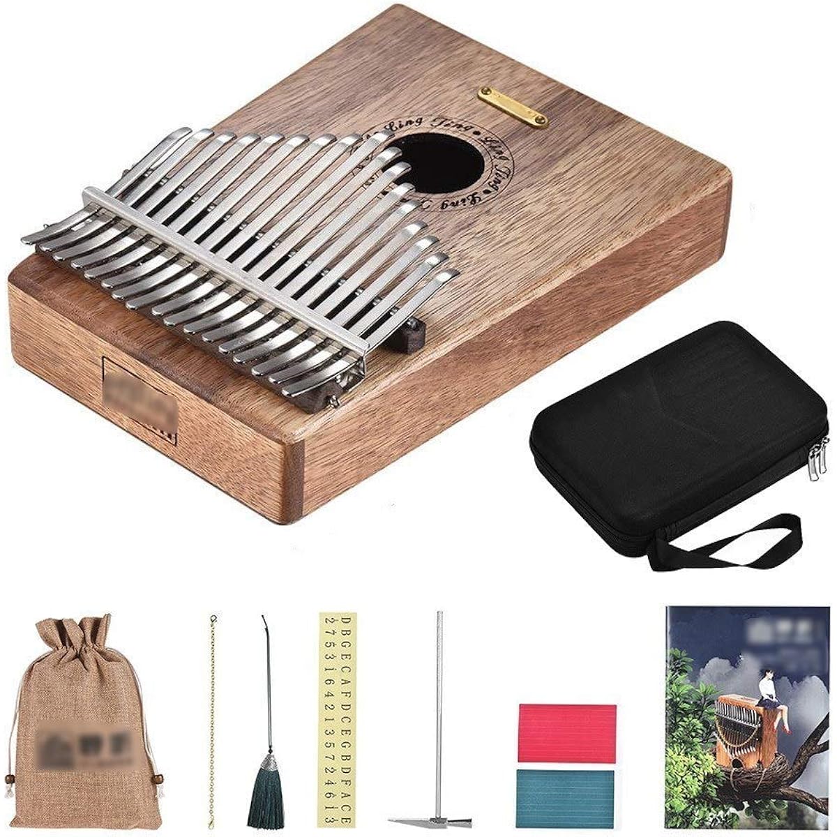 Thumb Piano 17 Keys Portable Thumb Piano Kalimba Mbira African Instrument