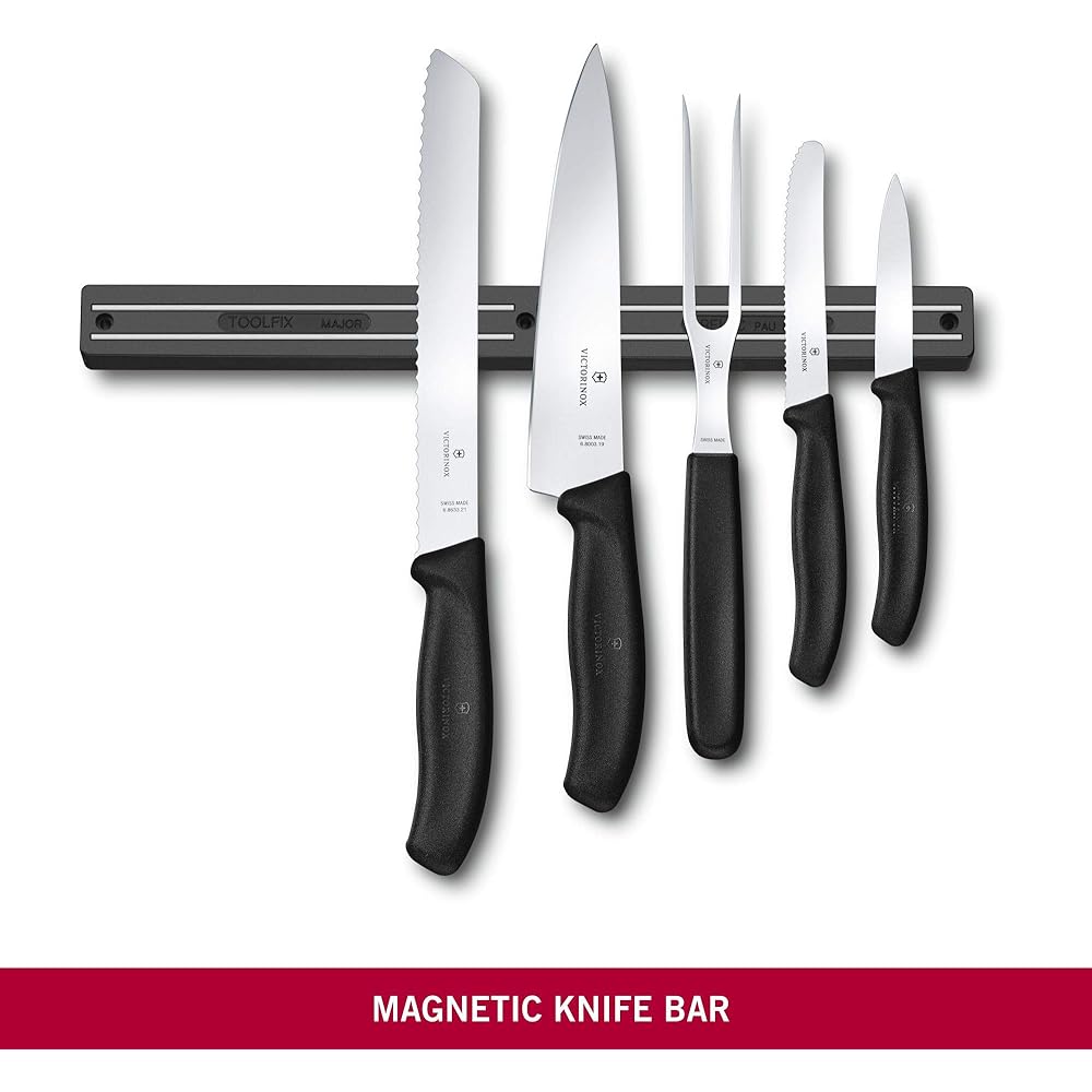 VICTORINOX Magnetic Knife Bar Black Knife Storage Wall Mounted Professional Specification 7.7091.3