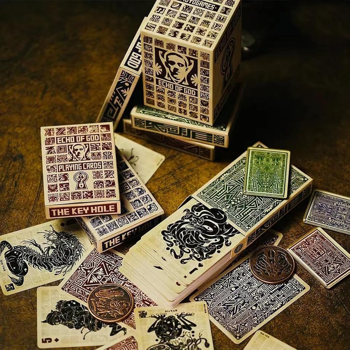 TAOYATAO Cthulhu Poker Card Series Collection Echo of God Playing Cards Exquisite Cool Pattern Cardistry Poker Organizer Box Gift Board Game Cards (Set of 3)