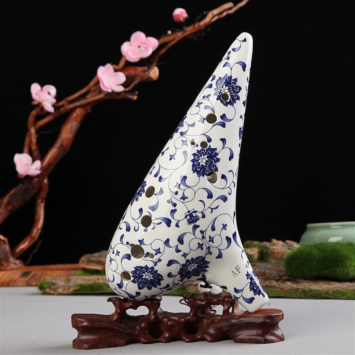 12 Holes Alto F Tune Student Ocarina Professional Playing Blue and White Porcelain Ocarina Musical Instrument Ocarina Instrument