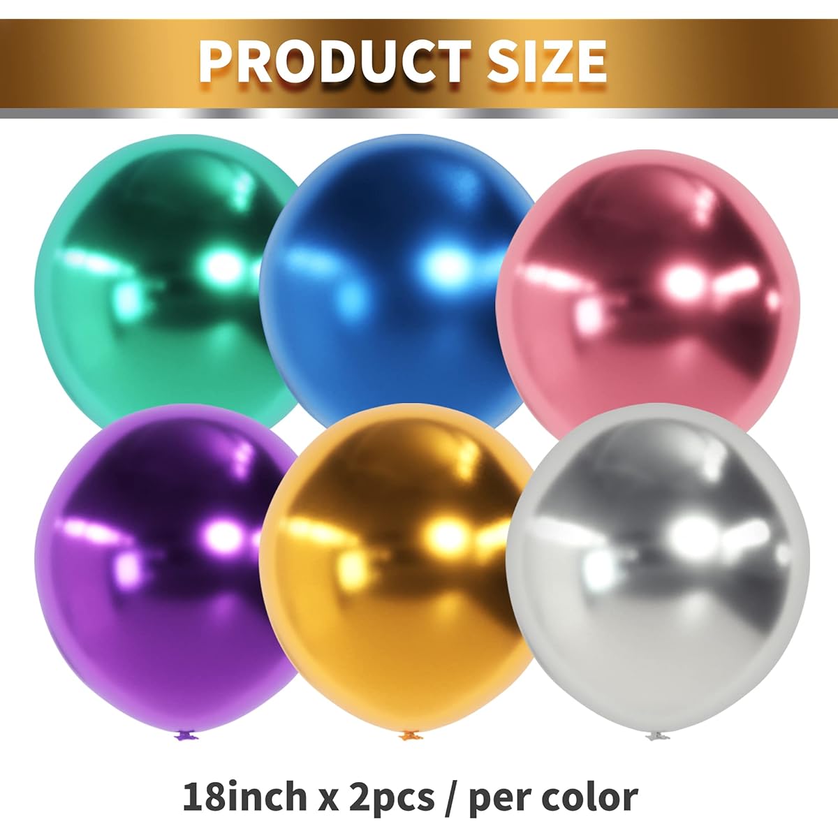 Metallic Balloons 18 Inch 12 Pieces Multi Color Chrome Balloons Large Latex Party Balloons Birthday Graduation Party Decorations