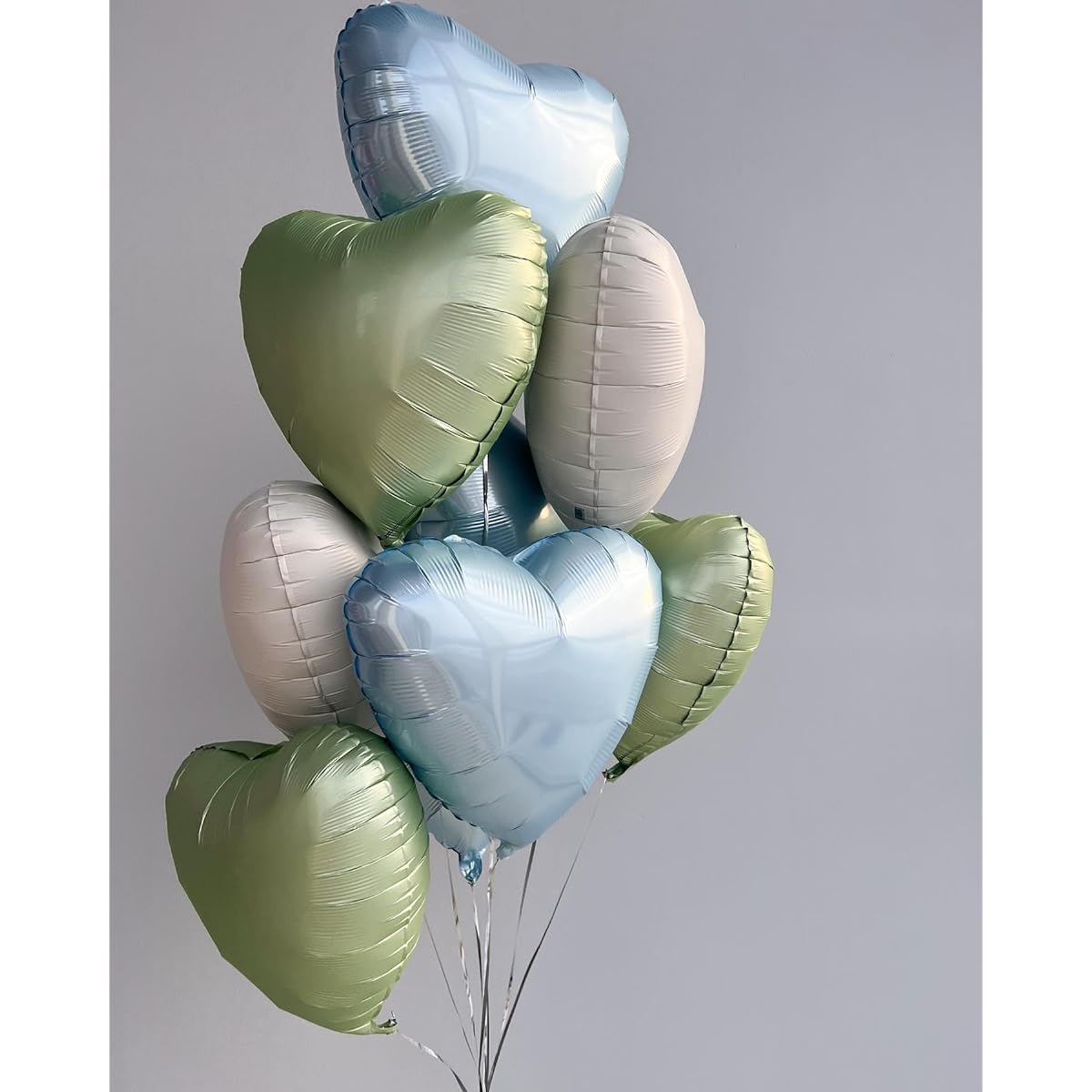 10pcs Baby Blue Foil Heart Shape Balloons, 18inch Light Blue Heart Balloons for Baby Shower Wedding Valentine Decorations Love Balloons Party Decorations