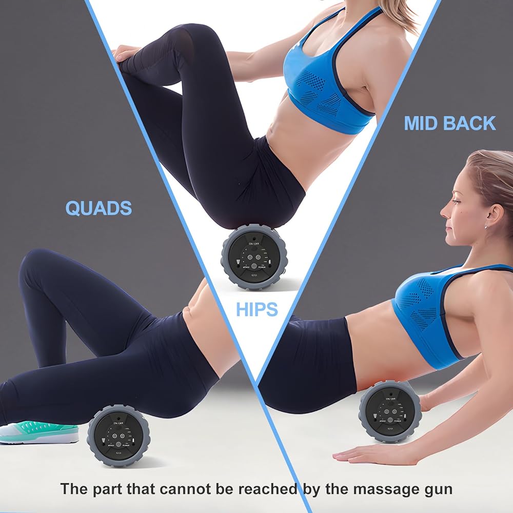 KINGFIT VF2 Vibrating Foam Roller, Electric Foam Roller, 5 Levels of Intensity Switching, Rechargeable, Built-in Battery, Myofascial Release, Remote…