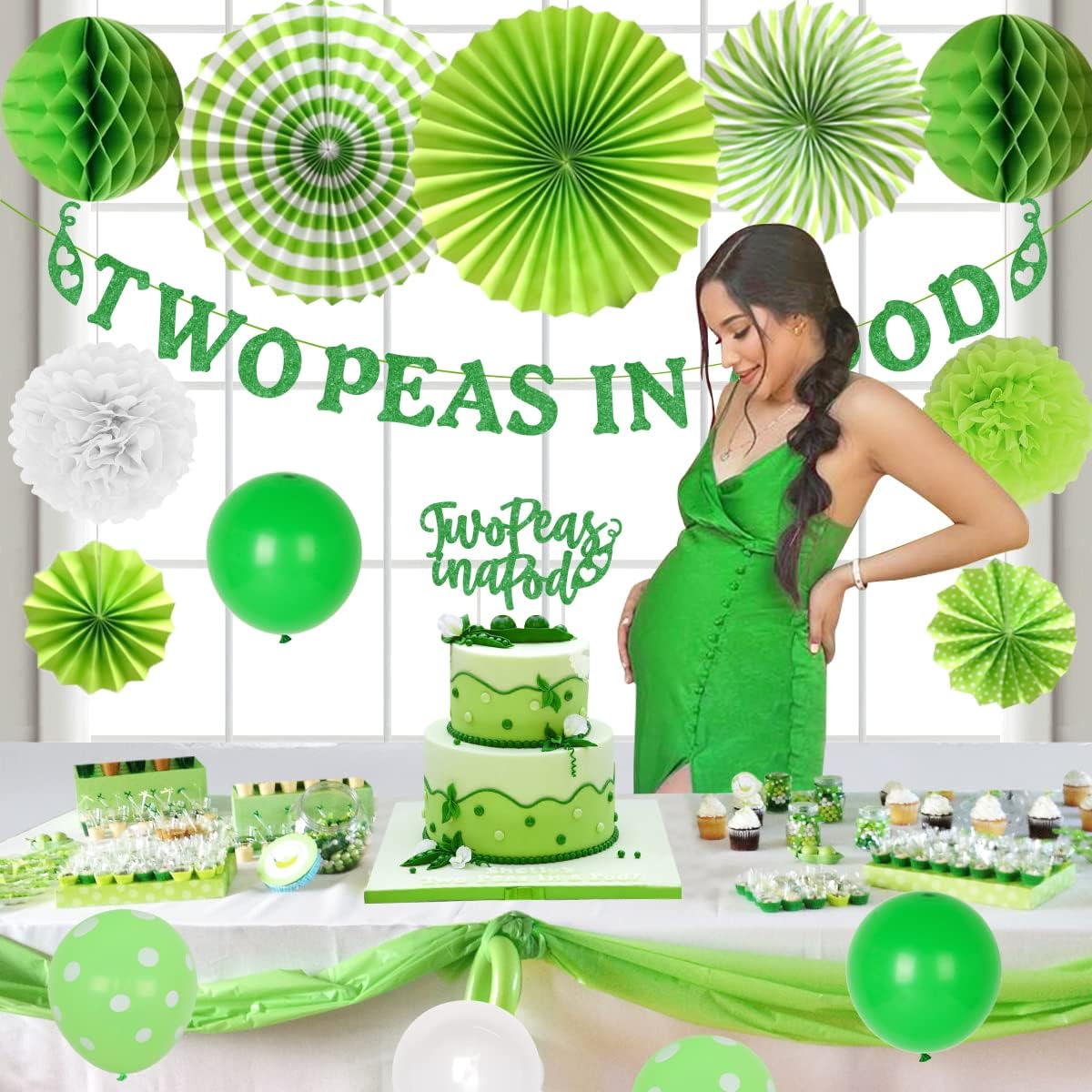 Twins Baby Shower Decorations Two Peas in a Pod Baby Shower Decorations Paper Flower Balls Honeycomb Balls Baby Shower Gender Reveal Party