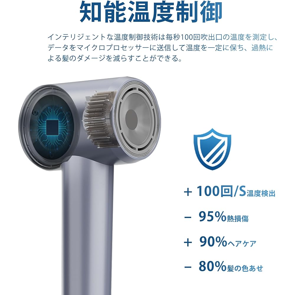 HIXZAP Dryer, Large Air Volume, Quick Drying, Hair Dryer, 200 Million Negative Ions, Lightweight, 110,000 Rotations, 1300W, Hair Care, Beautiful Hair, Comes with Nozzle, Static Electricity Control, Hot/Cold Air Switching, Quiet, For Home Use, PSE Certifi