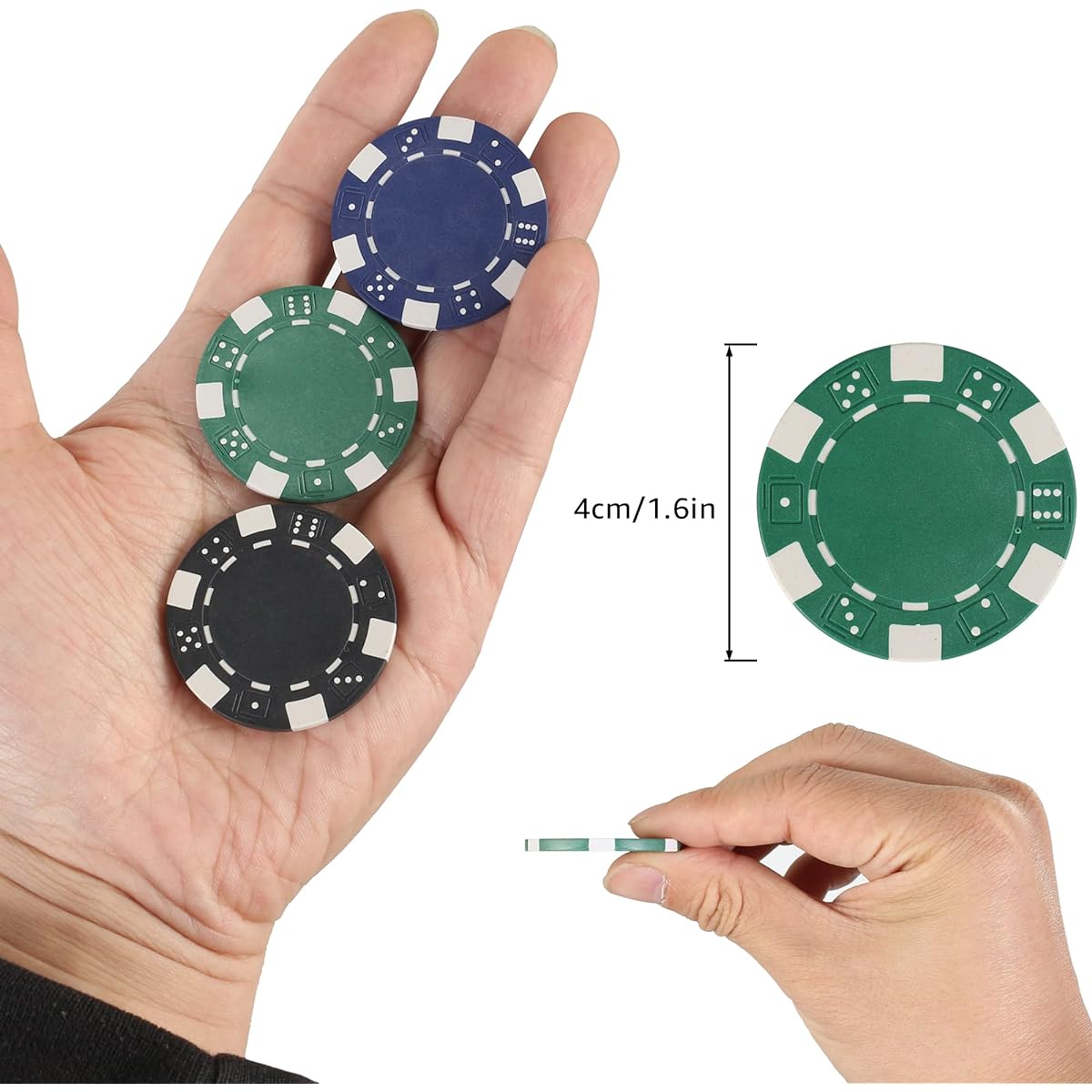 LUOBAO Poker Chips for Card Board Games - 4 Colors 11.5g