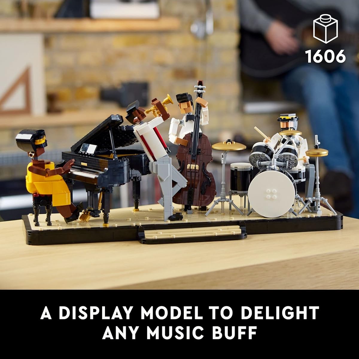 LEGO Ideas Jazz Quartet 21334 Building Blocks with Buildable Stage, 4 Band Musician Figures, Piano, Bass, Trumpet and Drum Kit Instruments, Great Home Display for Adults