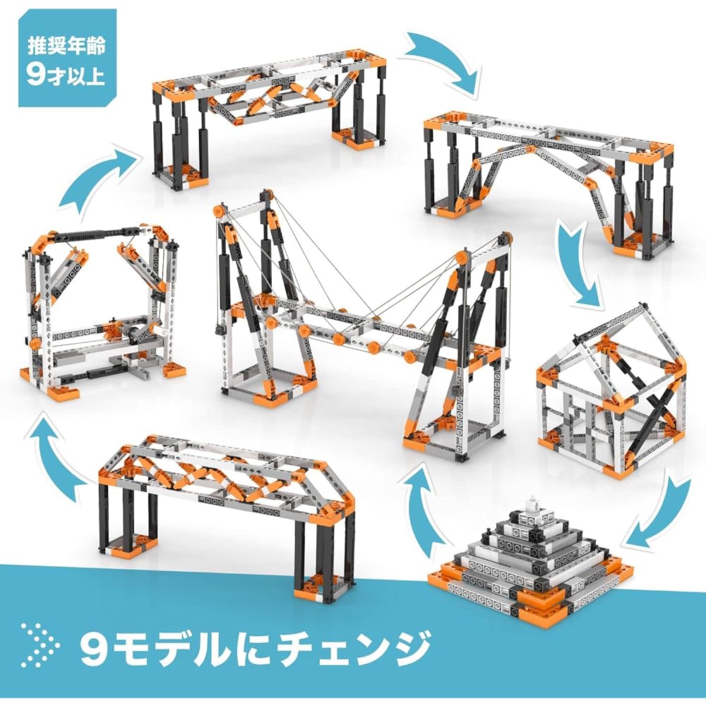 Engino Engineering Blocks Learn About Architectural Structures Assembly Toys Educational Toys for 9 and 10 Year Olds Elementary School Students STEAM Toys Buildings and Bridges Can Create 9 Shapes DISCOVERING STEM Series