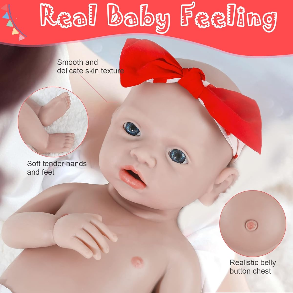 Windsleeping 18.9 Inch Silicone Reborn Doll Full Body Silicone Baby Doll Newborn Realistic Doll for Kids and Toddlers