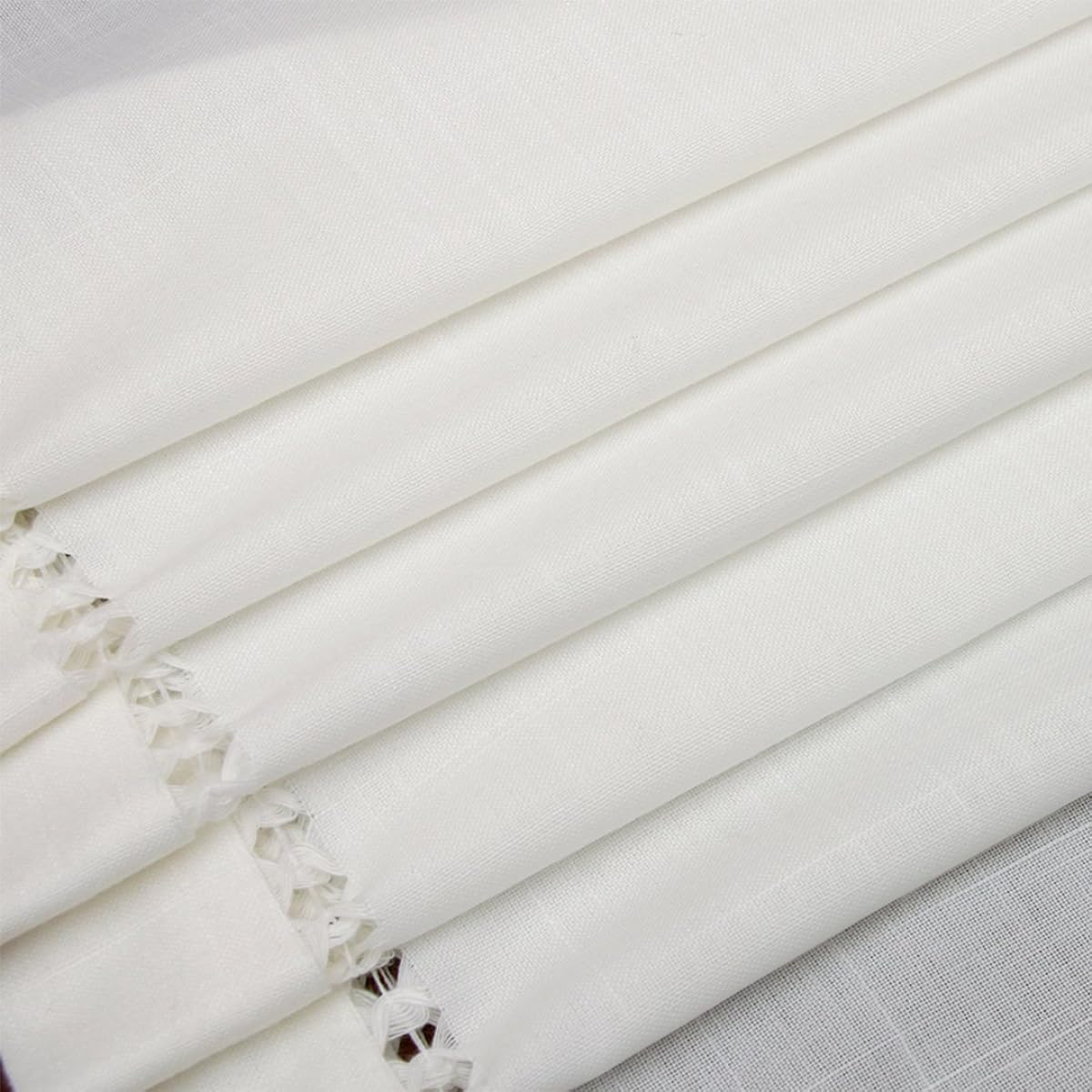 (14 230cm) - Handmade Hemstitched Natural Rectangle White Lace Table Runners (36cm x 230cm)