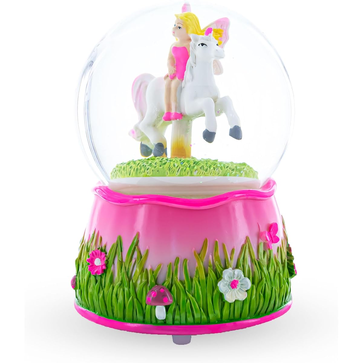 Magical Fairytale Ride: Unicorn Carousel with Fairy - Musical Water Snow Globe