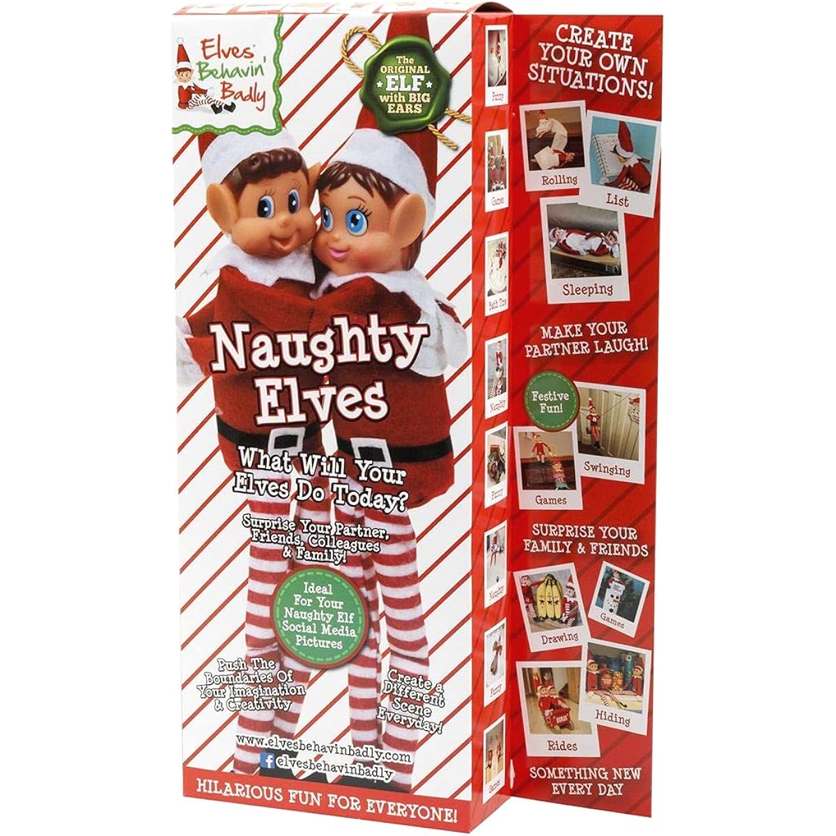 2-12 inch Balloon Shop Set "Novelty Naughty Girl and Boy Elf Toys - Elves Behavin' Badly