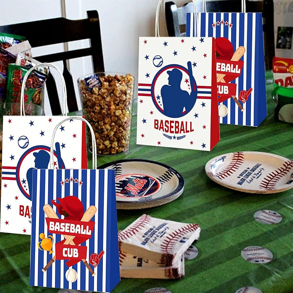 12pcs Baseball Party Favor Bags Baseball Party Supplies Baseball Party Bags Baseball Gift Bags Baseball Party Favors Baseball Birthday Party Supplies