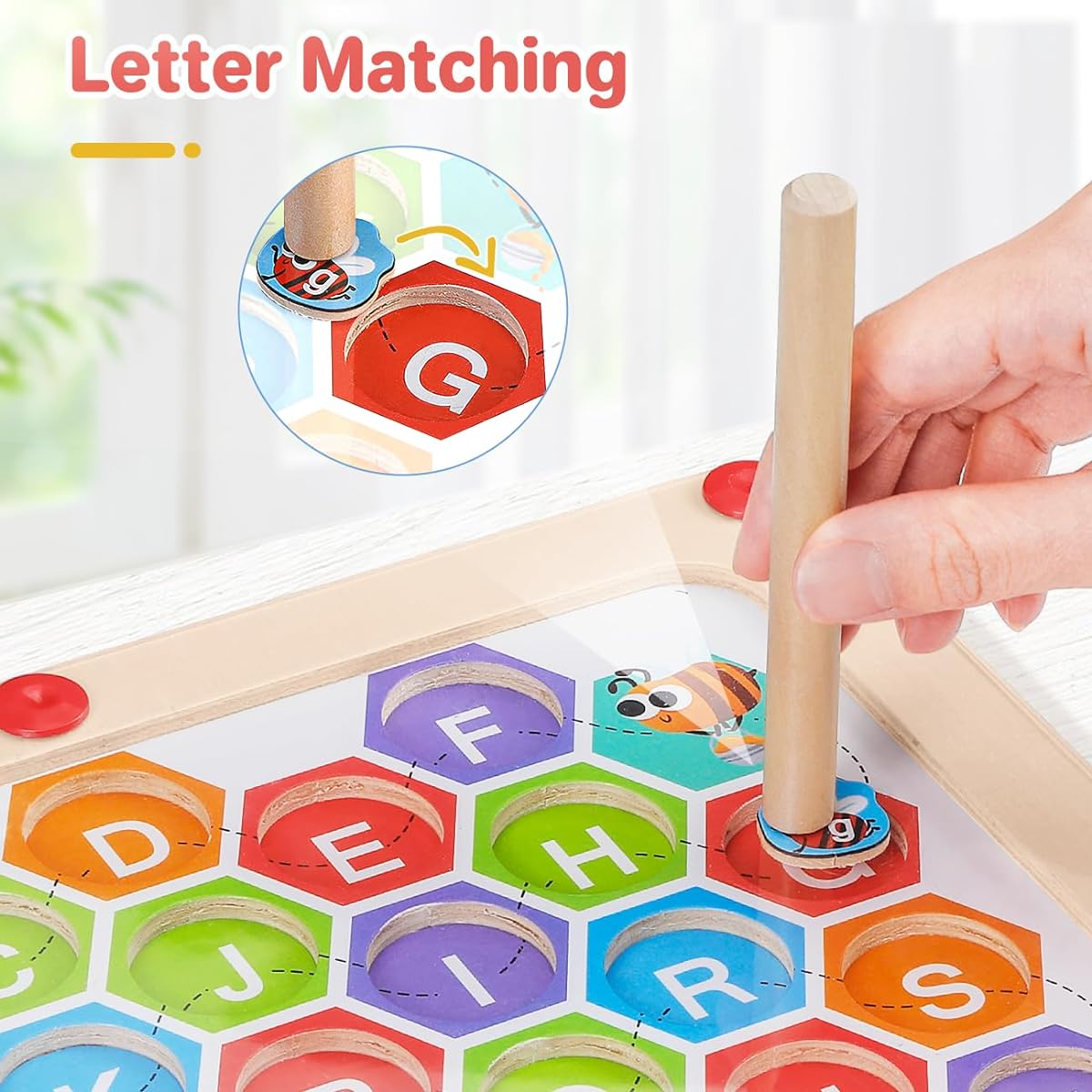 Montessori Toys for 3-4 Year Old Girls Christmas Birthday Gifts Magnetic Alphabet Maze for Toddlers Boys Ages 2-4 Wooden Color Matching Puzzle Board Ages 3-5 Preschool ABC Learning Activities