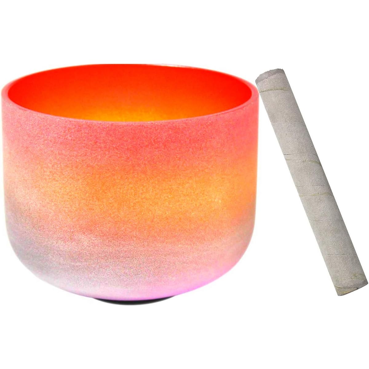Jindian 432Hz Crystal Bowl C Note Singing Bowl with Mallet 8'' Singing Ball Chakra Meditation Yoga Rainbow