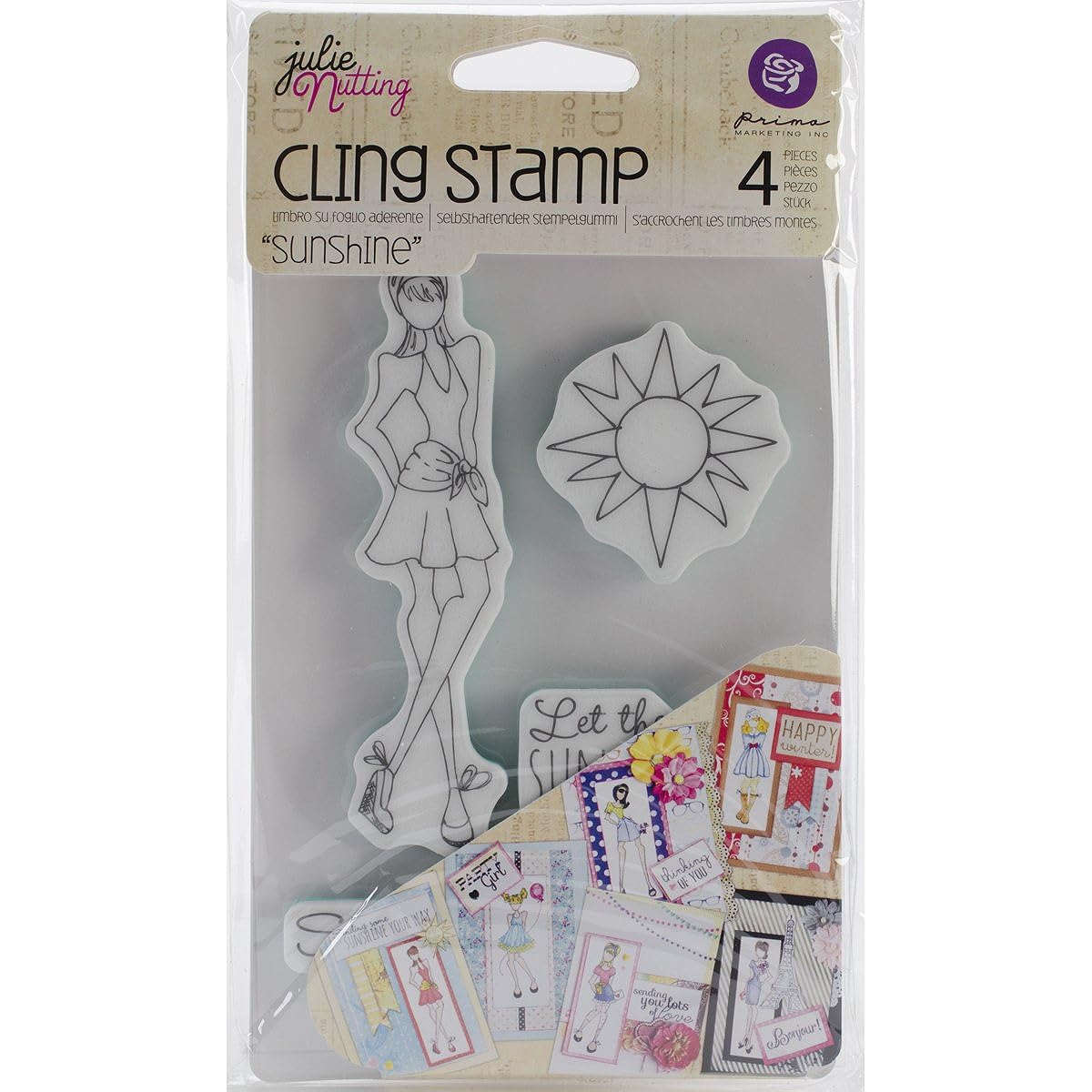 Mixed Media Doll Cling Rubber Stamps Sunshine Setting 4" x 6"