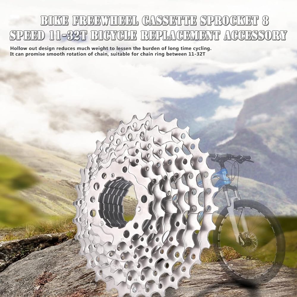 Bike Cassette Freewheel High Strength Steel 8 Speed 11‑32T Flywheel Cassette Sprocket Replacement for 8 Speed Bike Bike Bicycle