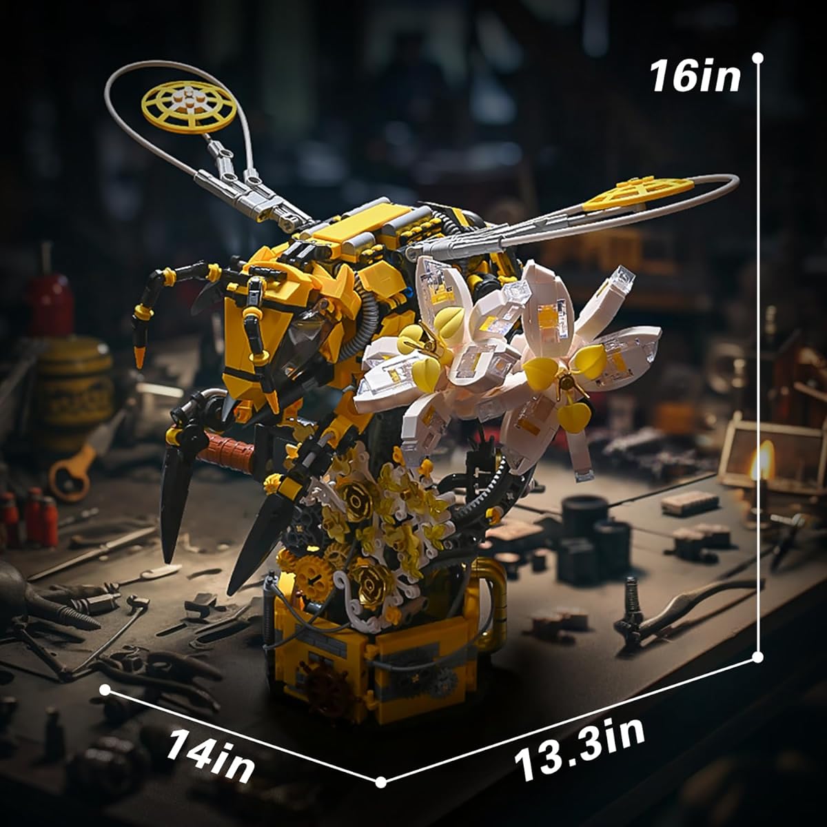 UNCLE BRICK Insect Collection Animal Building Blocks Set Mechanical Insects Bug Party Favors Insects with Linkable Components Toys Gifts for Adults/Boys/Girls 14+ Lego Insects (Bumblebee)