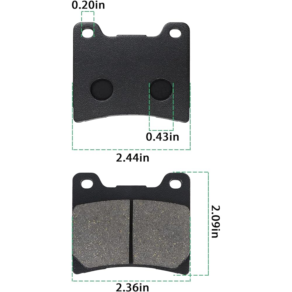 LOCOPOW Brake Pads for Yamaha Vstar 1100 Classic Midnight Custom Silverado XVS1100 1999 2000 2001 2002 2003 2004 2005 2006 2007 2008 2009