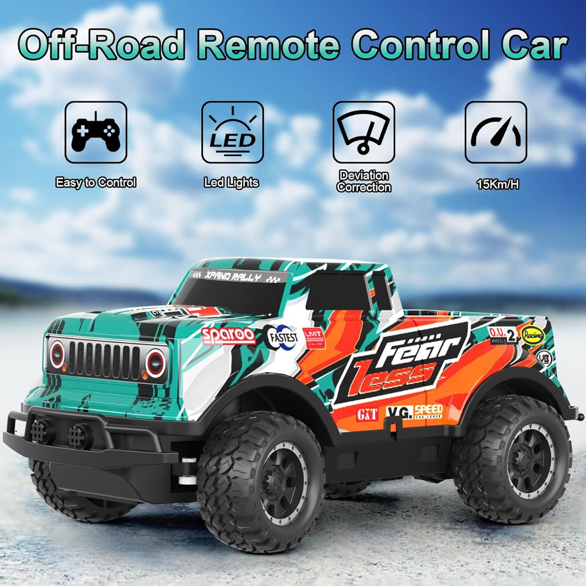 Remote Control Car 1/24 Scale Model Racing Car Toys Kids and Boys RC Car with Cool LED Lights Hobby RC Car Toys Birthday Gift for 3 4 5 6 7 8 Year Old Boys/Girls