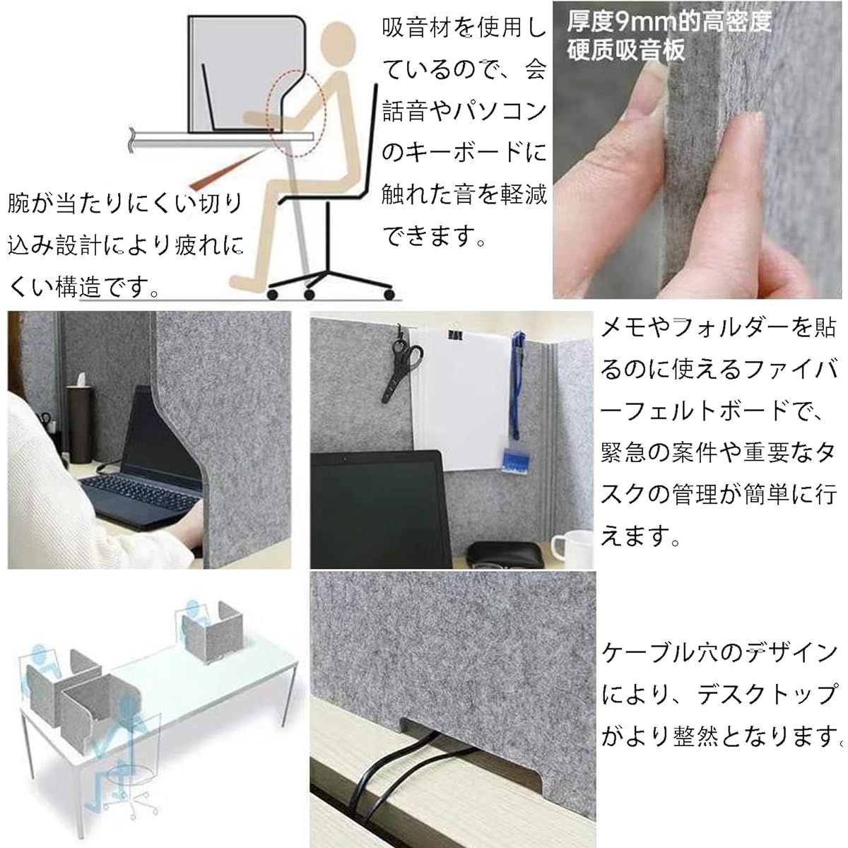 oofing, Sound Absorbing Partition, Sound Absorption Booth, Soundproof Booth (60/80/100/110cm) Soundproof Box, Personal Booth, Felt Board, Simple Soundproof Room, Conference Room, Telephone Sales, Desk, Partition, Office, Work from Home, Telework, 110CM B