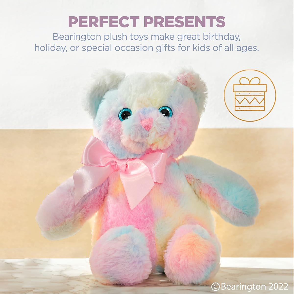 Bearington Candi Rainbow Stuffed Plush Teddy Bear 12"