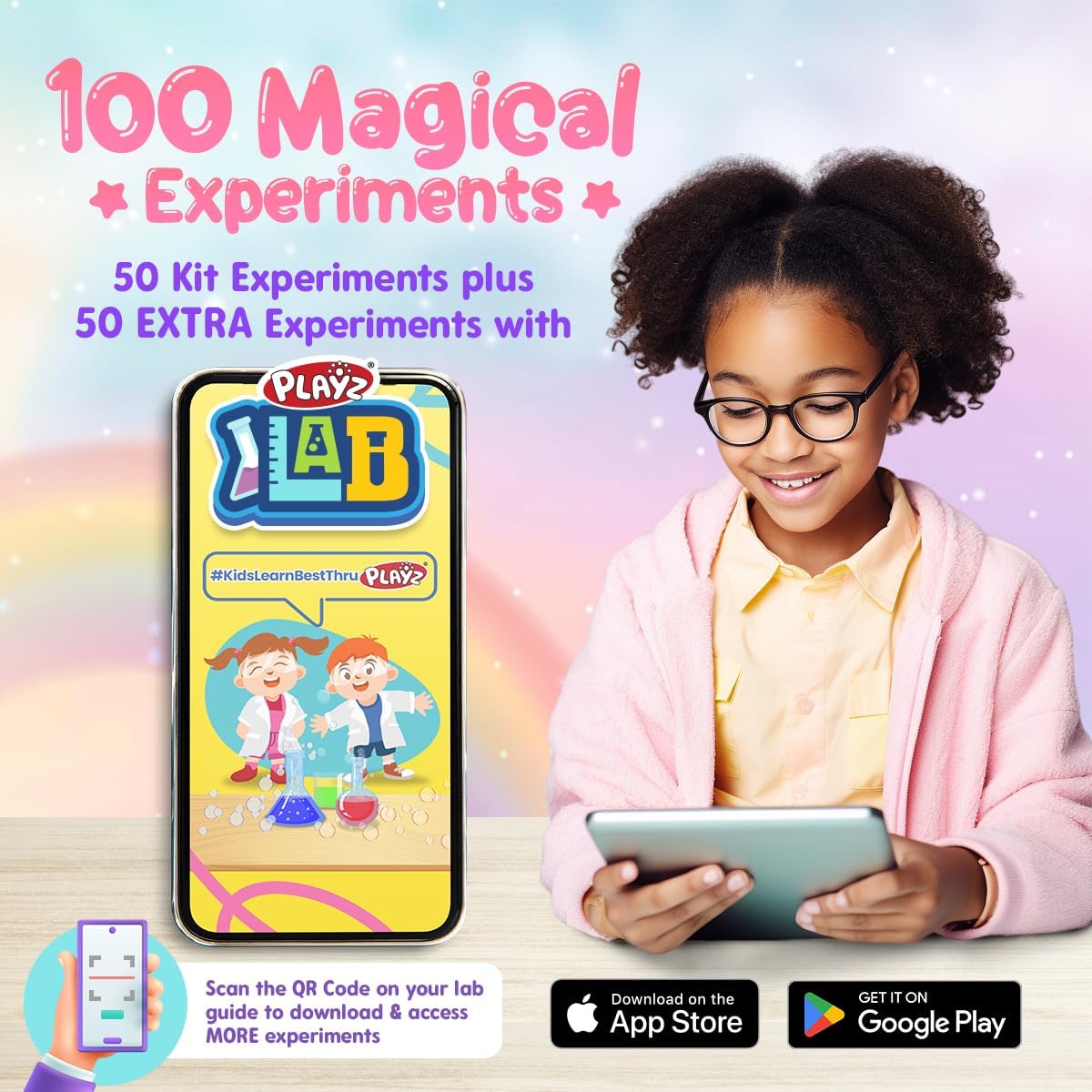 Playz Unicorn Slime & Crystals 100+ Science Experiments Kit Gifts for Girls & Boys Glow in the Dark Unicorn Poop/Sniff/Fluffy Slime/Crystals/Putty/Arts & Crafts Ages 8-12