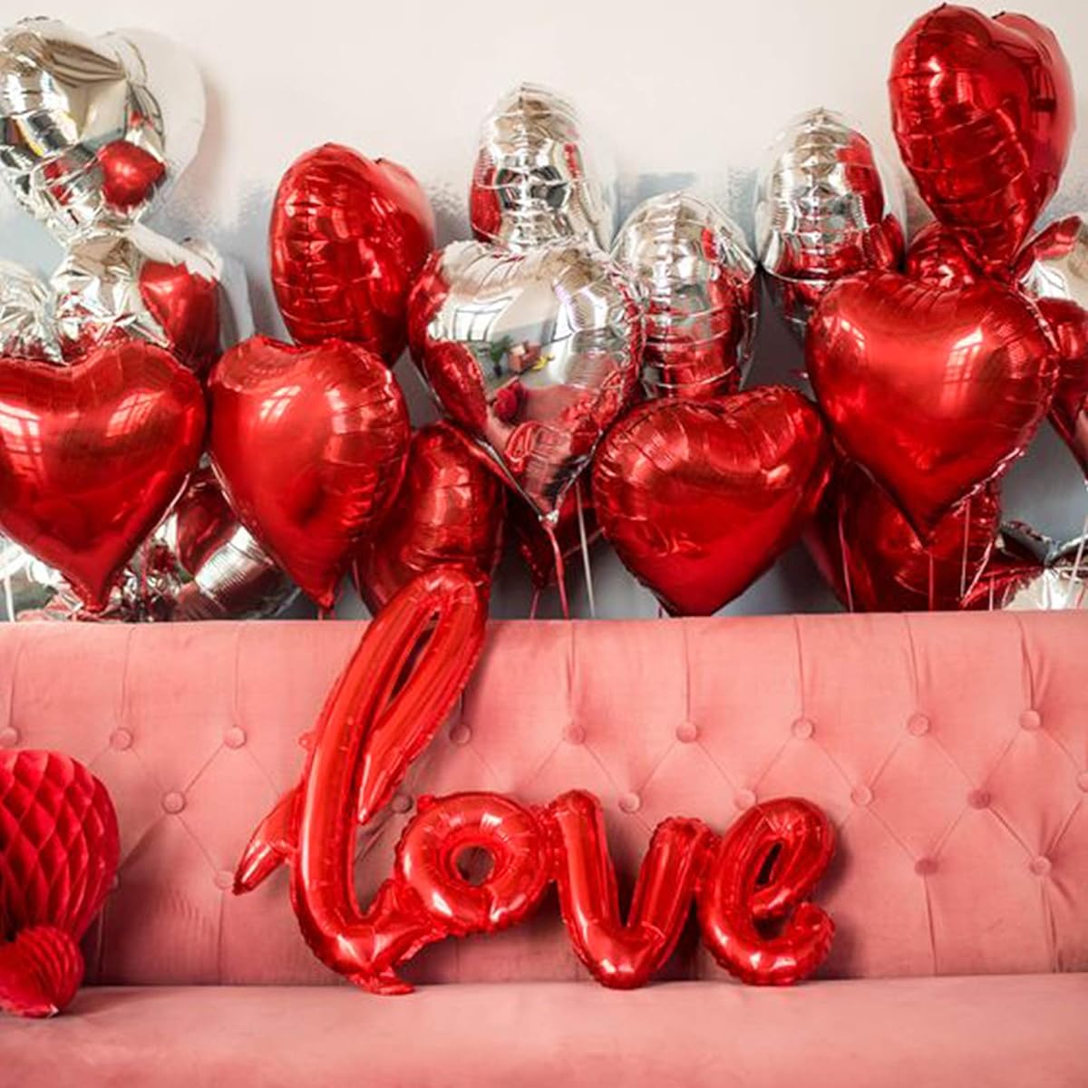 PartyWoo Valentine's Day Balloons, 25pcs Valentine's Day Decorations, Love Balloons, Heart Balloons, Valentine's Day Decorations, Valentine's Day Decorations, Valentine's Day Decorations