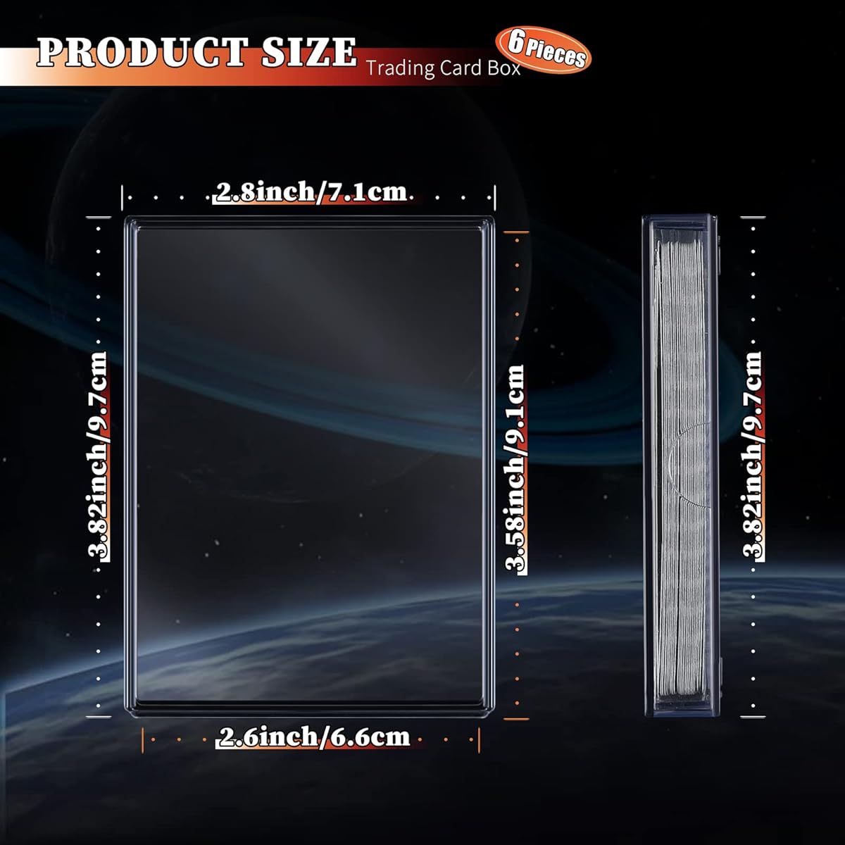 Clear Deck Case Card Organizer MTG TCG Plastic Playing Card Case Trading Card Collection Card Box Holder for Game Cards Storage (6pcs)