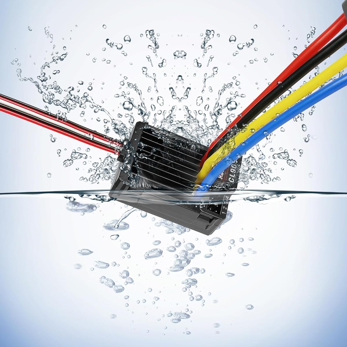 Radiolink Cool 9030 ESC 90A Brushed (2-4S) Waterproof with Built-in BEC 3A 5.5V/7.5V Compatible with 1/10 RC Truck Crawler Tank Car Bait Boat Twin Engine Models (XT60 Plug)