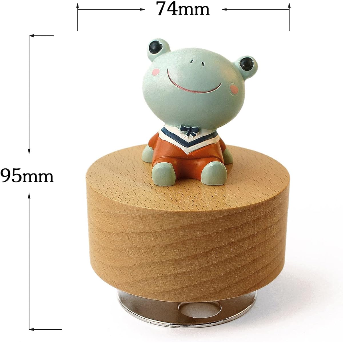 SOFTALK Cute Little Animal Wooden Mechanical Music Box You are My Sunshine (Frog) Gift for Boys Girls Kids