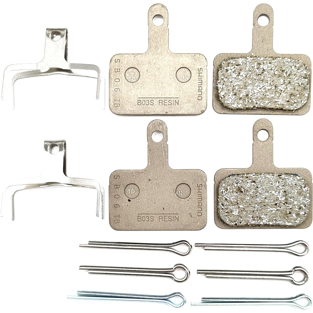 Shimano Disc Brake Pad B01S Resin & Presser Spring with Cotter Pin Set of 2