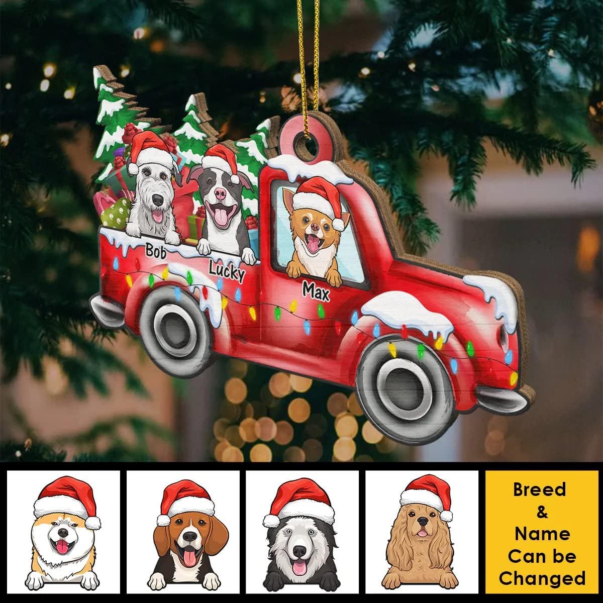 Pawfect House Customized Christmas and Cat Ornaments - Dog Personalized Round Wooden Ornament - Custom Gift for Dog Lovers - Personalized Dog Ornament for Christmas Tree 2022 (2 Cats)
