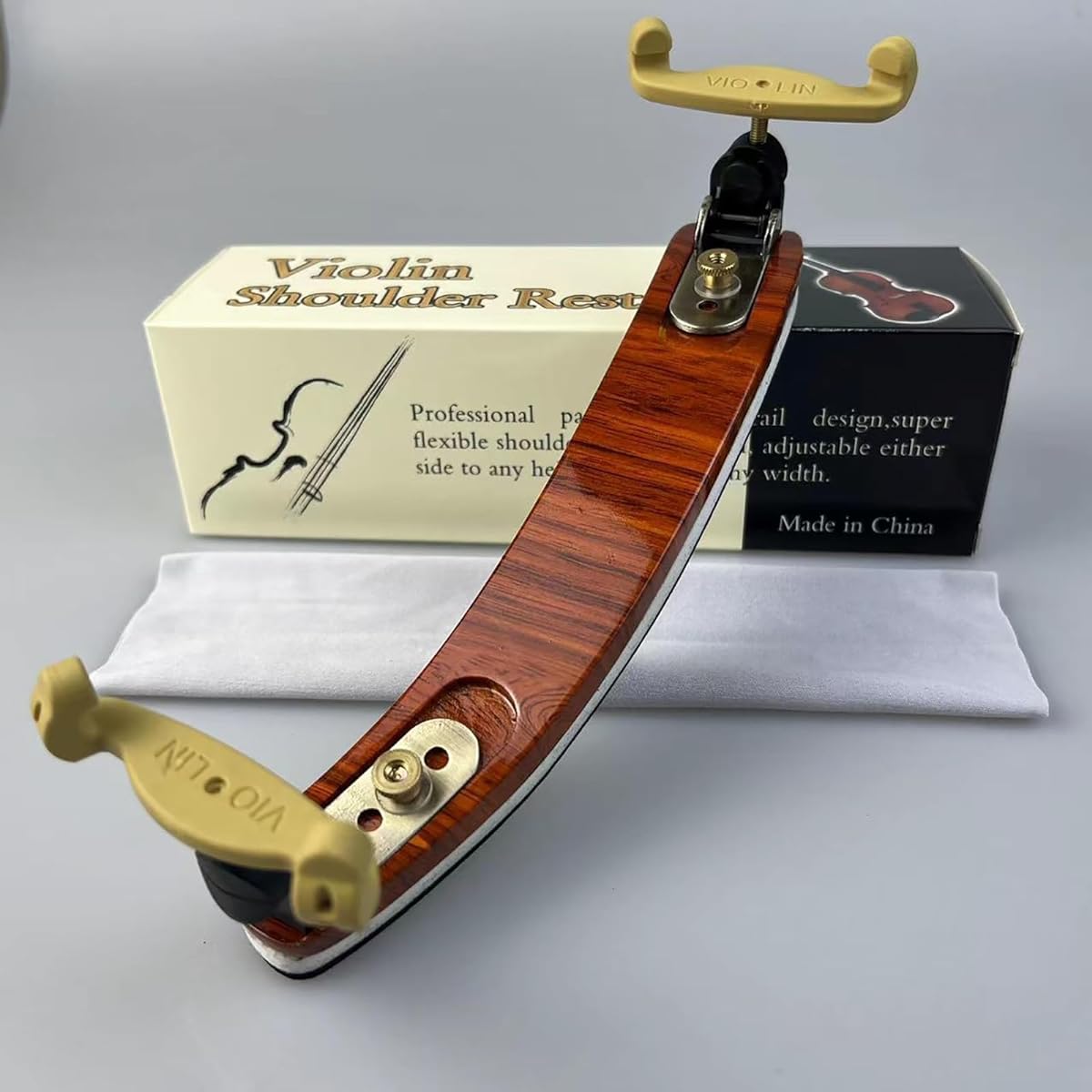 Violin Shoulder Rest Wooden Violin Shoulder Rest Padded Violin Shoulder Rest for Practice Violin (Color: Brown, Size: 1/2)