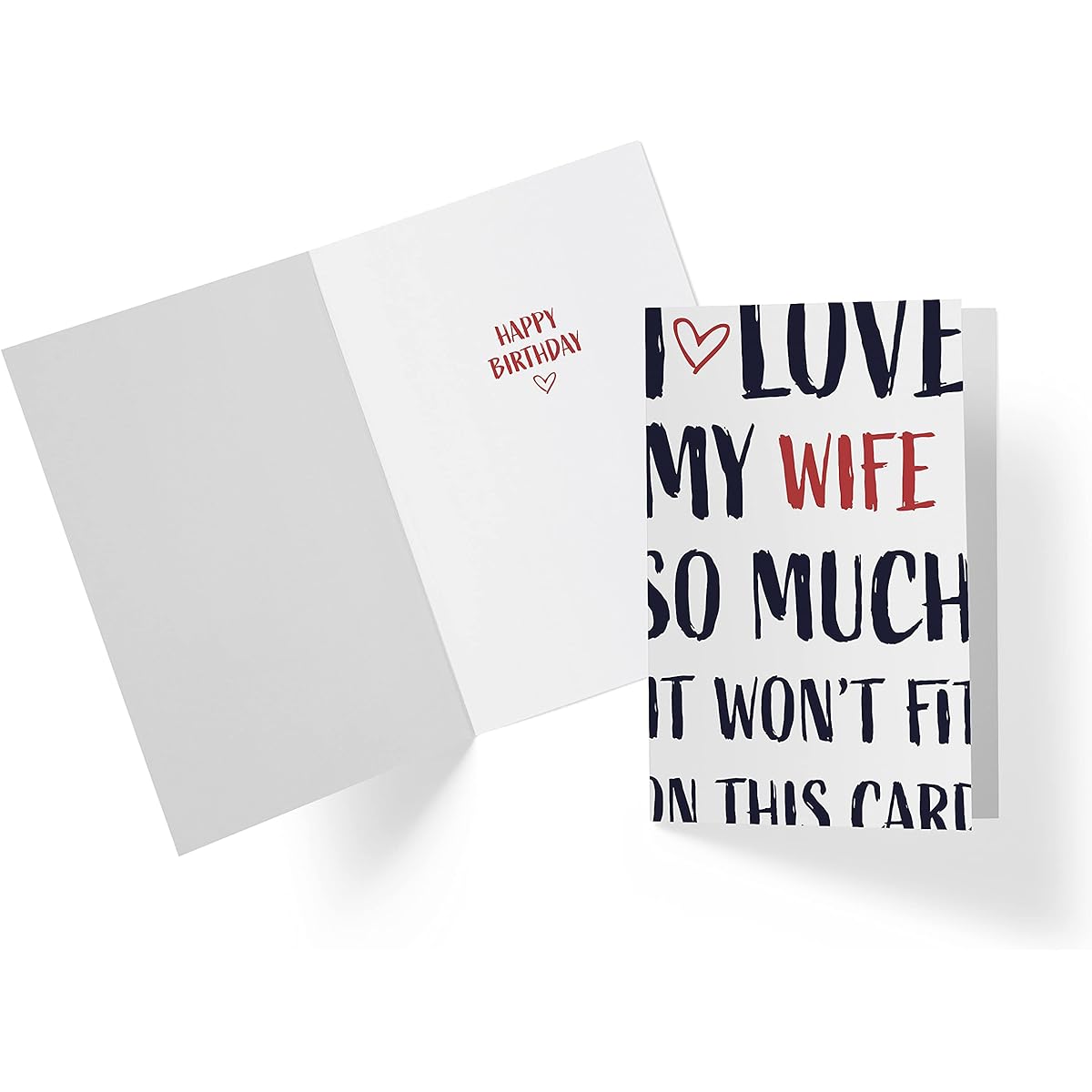 Karto Sweet and Funny Birthday Card for Wife, Large Size 5.5 x 8.5 Inch Greeting Card, Birthday Card for Wife, Birthday Card from Husband, Happy Birthday Wife Card This Much Wife