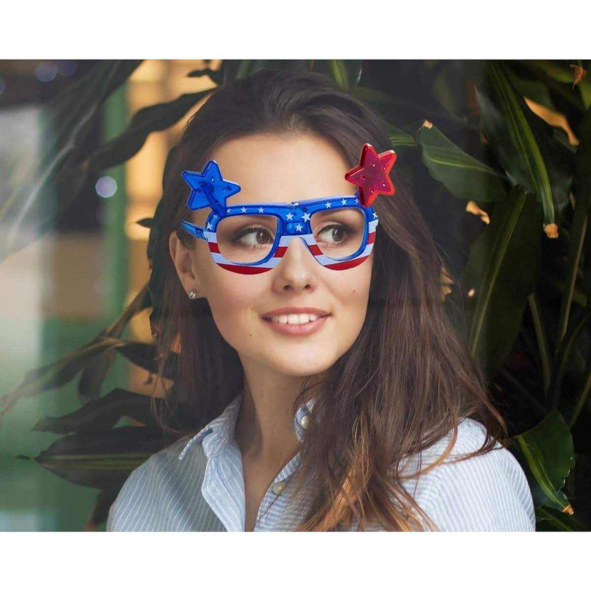 BLUE PANDA 4th of July Party Favors - Sunglasses, Headbands, Beaded Necklaces, Bracelets, Socks, Bandanas (16 Pieces)
