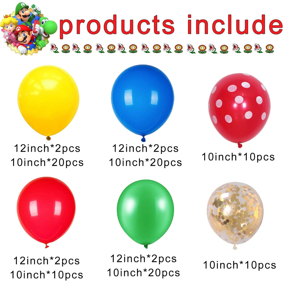 Super Bro Party Decorations Balloon Garland Arch Set Girls and Boys Birthday Party Supplies Super Bro Foil Balloons Latex Balloons Used for Super Bro Theme Birthday Background Decoration