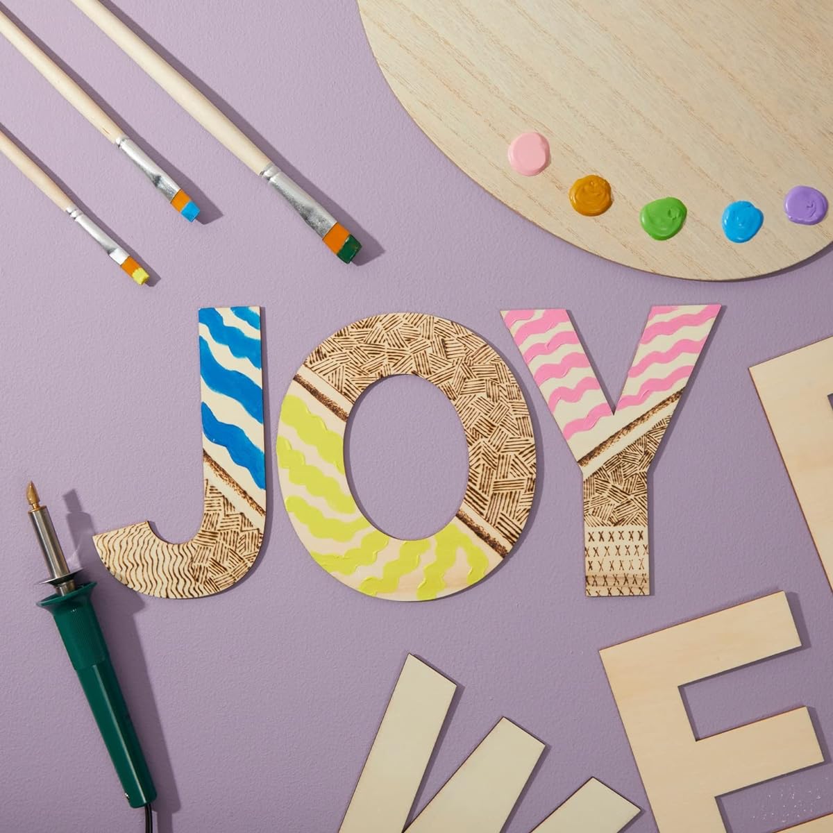 36 Pieces Unfinished Wooden Alphabet Letters for Crafts, Set of 2, AEIOU (6 Inch)