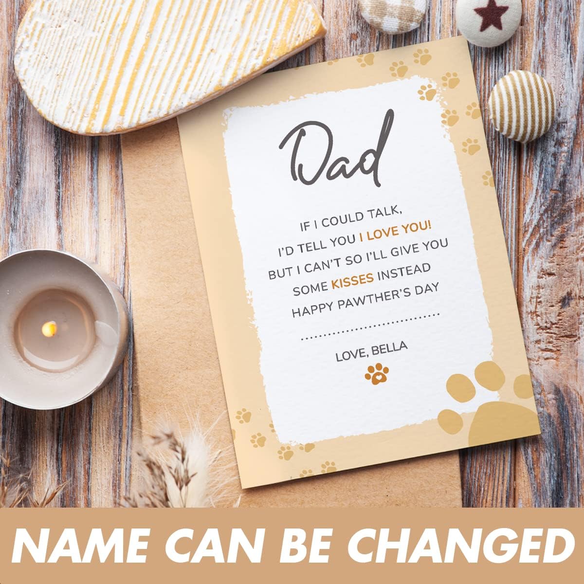wowcugi Custom Dog Dad Father's Day Card - Happy Father's Day Greeting Card with White Envelope - Gift for Dad from Dog - Dog Father's Day Card for Pet Owners
