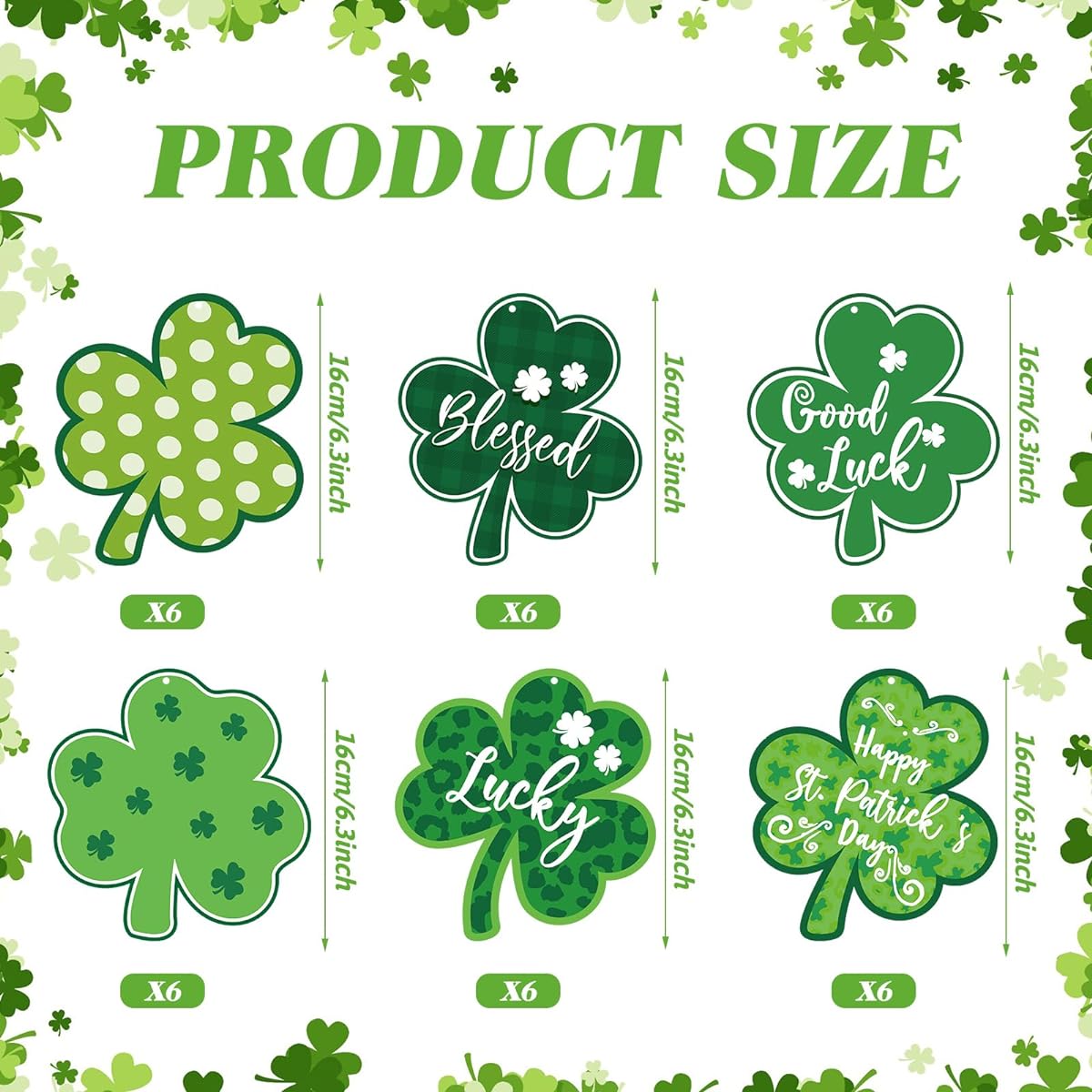 Lincia 72pcs St. Patrick's Day Hanging Swirl Decorations, St. Patrick's Day Decorations, St. Patrick's Shamrock Decorations, Shamrock Hanging Decorations for Home, Foil, Lucky Swirls, Irish Decorations