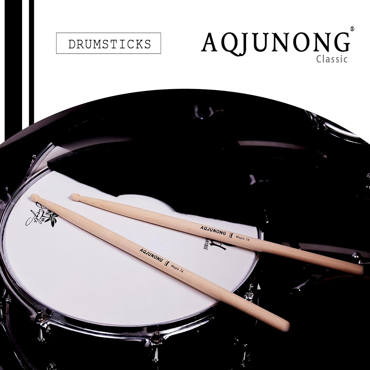 Drumsticks 12 Pairs Maple 7A Wooden Chip Drumsticks for Kids and Adults Musical Instruments Percussion Accessories Bulk Drumsticks