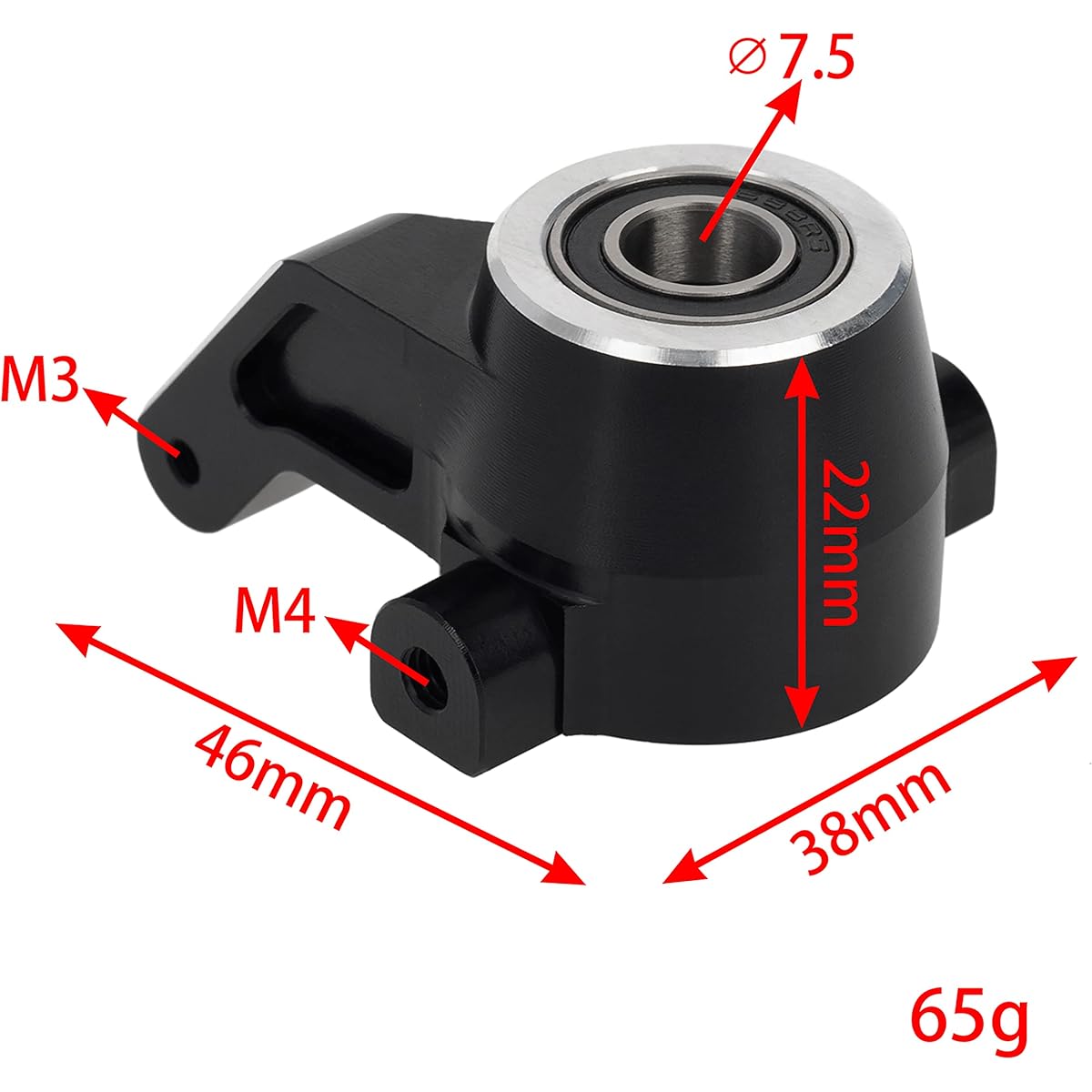 DKKY Aluminum Alloy Steering Knuckle 7075 Hard Anodized Steering Knuckle for TRAXXAS 1/8 Sledge #9537 RC Upgrade Accessory Parts Replacement (Black Anodized)