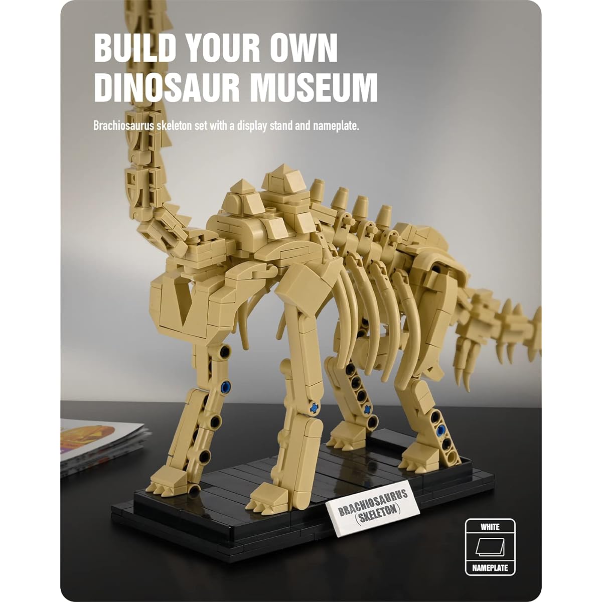 Nifeliz Brachiosaurus Dinosaur Fossil Building Kit, Impressive Dinosaur Skeleton Model Decoration, Cool Dinosaur Gift Toy Set for Dinosaur Fans (501 Pieces)