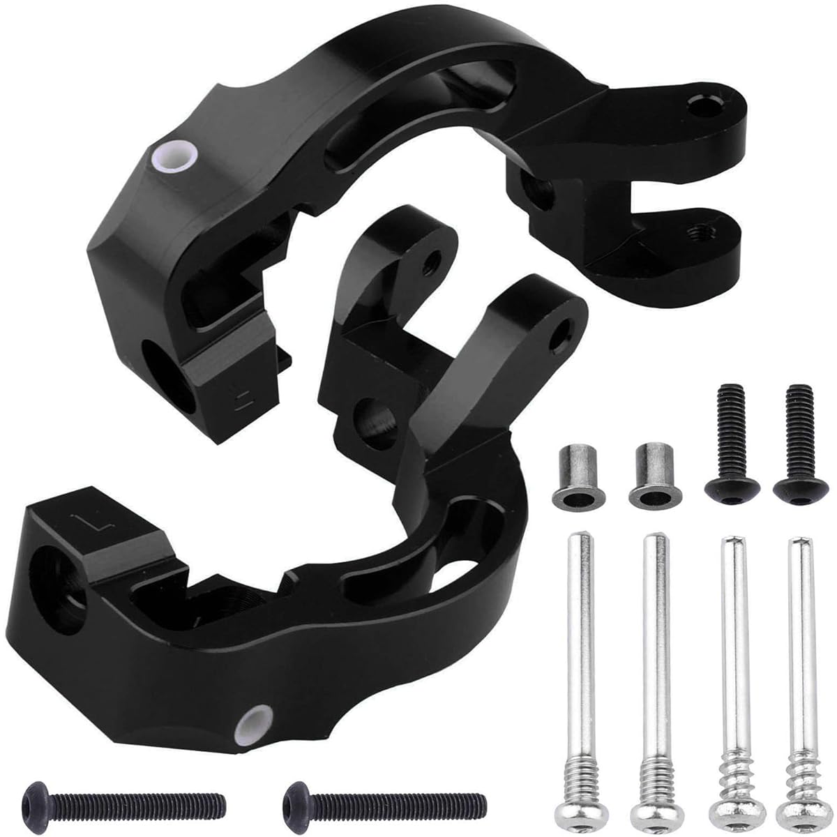 Hobbypark Aluminum Front Steering Knuckle Block & C-Hubs Caster Block for Arrma 1/10 Granite 4X4 Typhon Big Rock Senton, Replaces AR330469 AR330442 (Black)