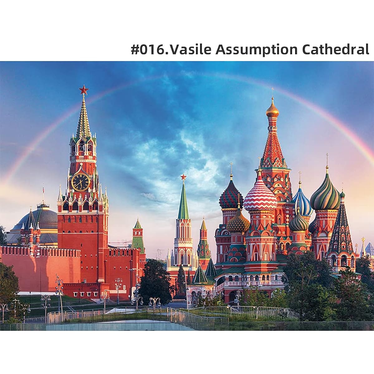BUSCBEAR St. Basil's Cathedral Puzzle 1000 Pieces for Adults Kids Moscow Russia World Great Architecture Jigsaw Puzzle Fun Challenge Game Family Learning Educational Puzzle Gift