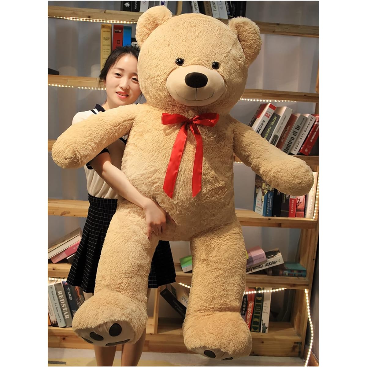 Giant Teddy Bear Cute Plush Toy (4.5ft) Teddy Bear Birthday Gift Valentine's Day Kids Wife Girlfriend (55.99inch, 140cm)