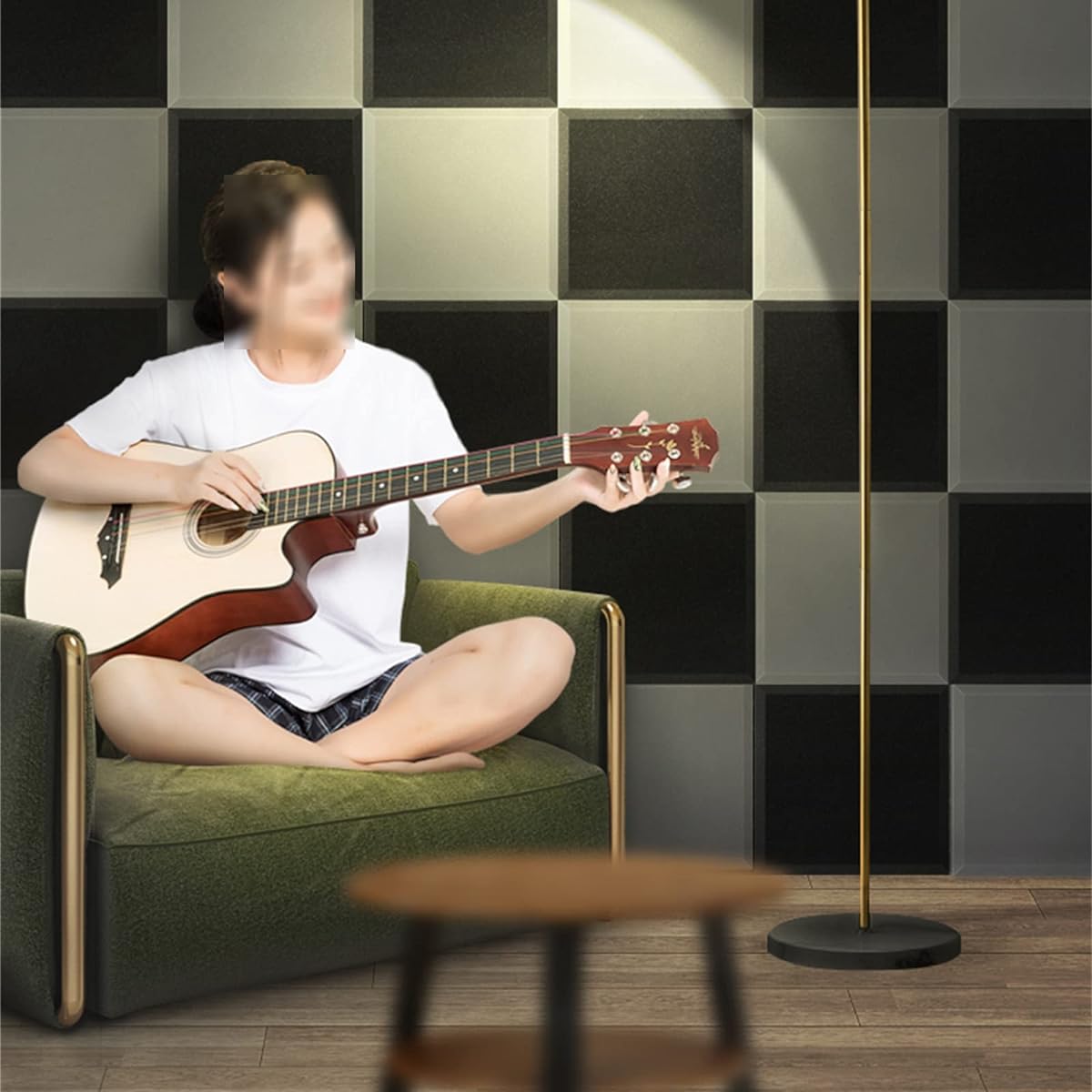 Acoustic Foam Tiles, Soundproofing Wall Stickers for Studio KTV, Thick Acoustic Panels Noise Cancelling Foam, Easy to Install (D 50*50*3CM) (A 50*50*3CM)