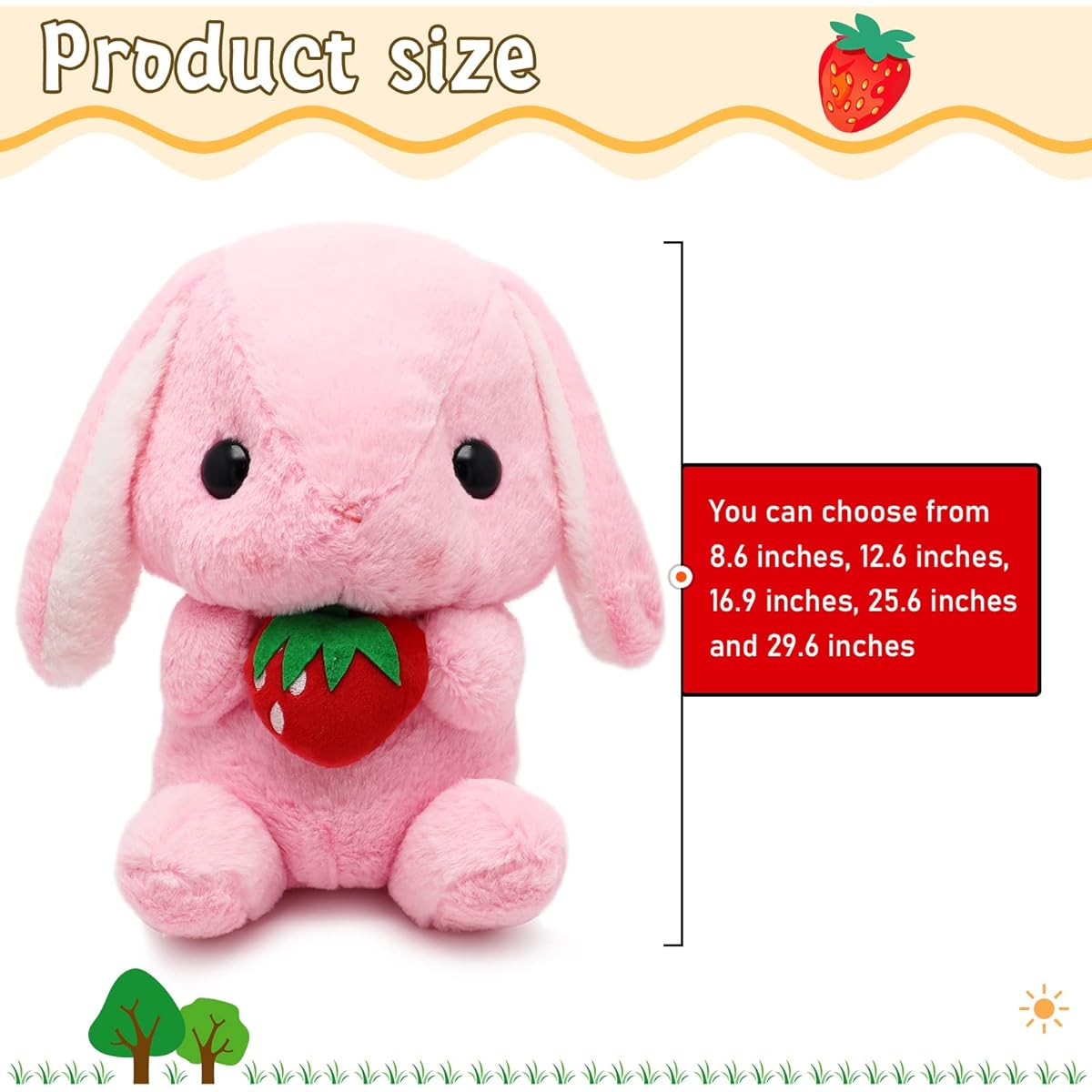 Enhopty Bunny Stuffed Animal Easter Ears Rabbit Plush Toy Huggable White Bunny Stuffed Animal Carrot Fluffy Kawaii Soft Cuddle Sleeping Pillow