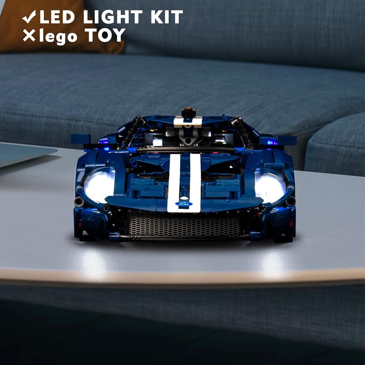 VONADO LED Light Kit for Lego 2022 Ford GT 42154 DIY Technic Ford GT Light Kit Compatible with Lego Car for Adults 42154 (No Lego Model) Creative Car Lighting Gifts for Ford Fans