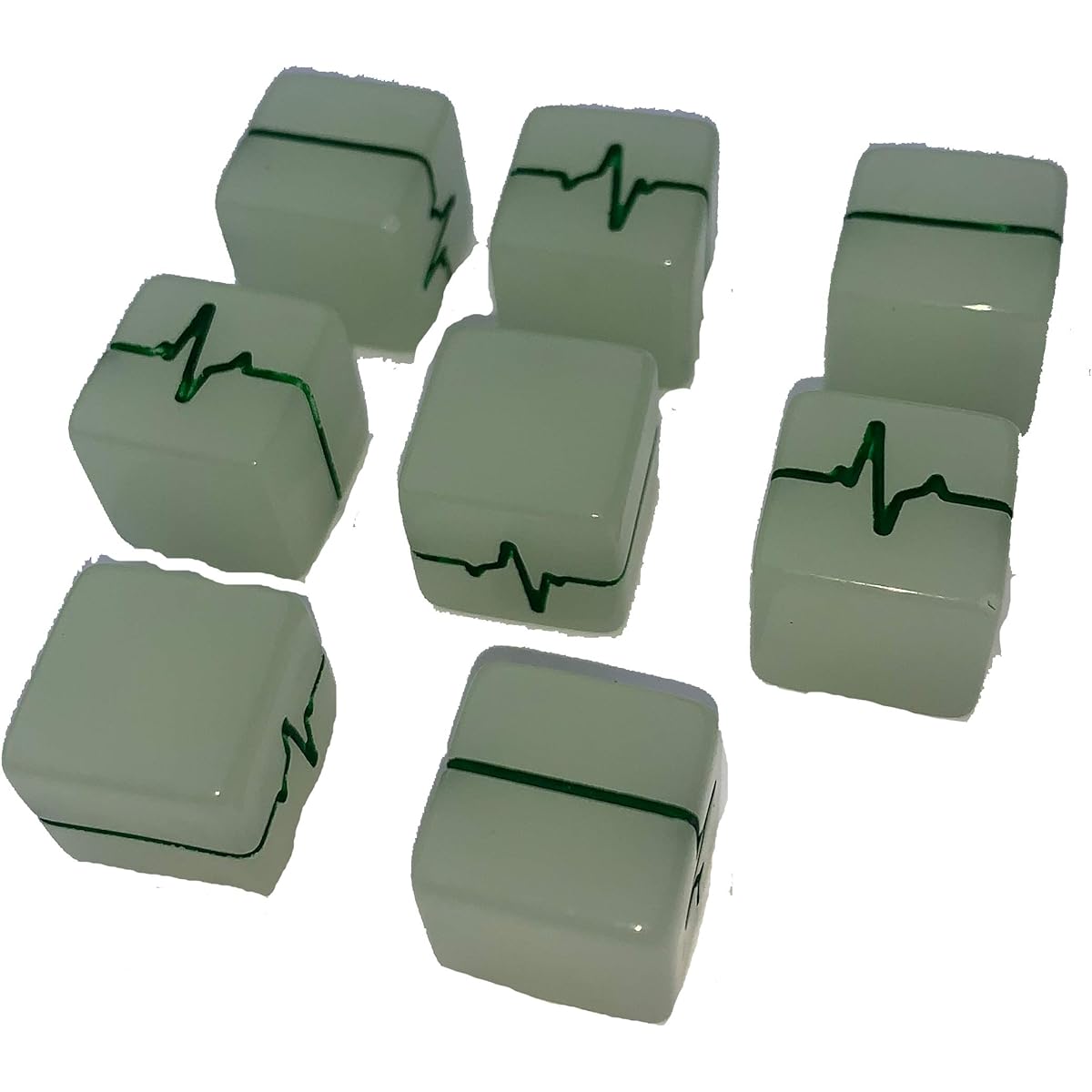 Impact! Miniatures Human Pulse Fate / Fudge Dice - Set of 8 - Glow in the Dark